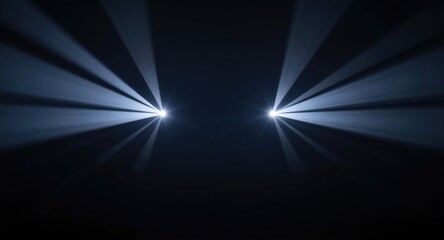 Obraz premium Bright stage spotlight beams with clear rays over a dark background