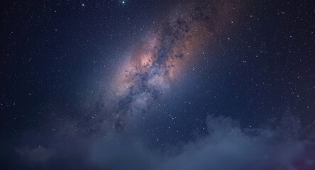 Fototapeta premium Stunning 2D cosmic background filled with twinkling stars and misty nebulae