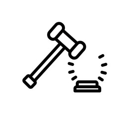 Law vector icon. Gavel icon. Vector graphic, not Artificial Intelligence, logo illustration. Replaceable vector design.