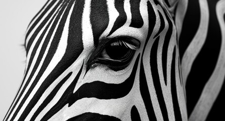 Fototapeta premium monochrome eye stripe artwork based on zebra design
