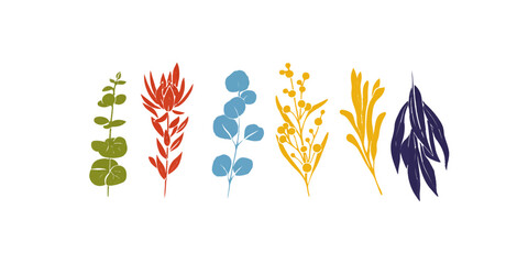 Vector illustration of a floral nature background featuring a gold wheat ears pattern with autumn orange leaves and a decorative summer frame design