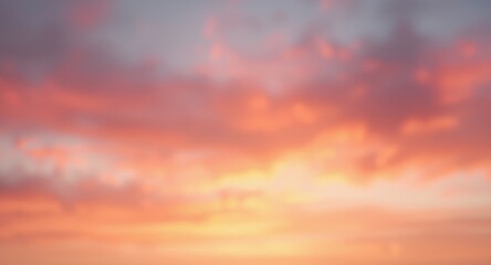 Fototapeta premium Soft glowing sunset sky with a creamy blurred background