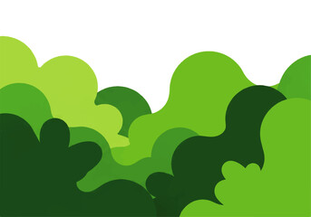 A colorful, animated background video featuring various green shapes and clouds in different shades, against a white backdrop, conveying a lively atmosphere.