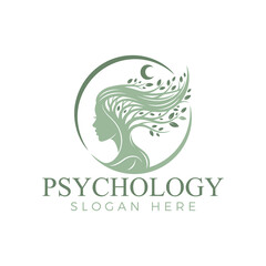 Professional psychology logo with tree and moon symbol