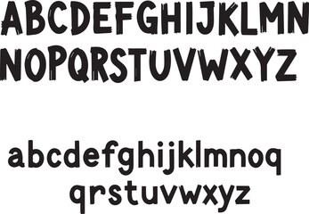 Fototapeta premium Alphabet typography with black uppercase and lowercase letters on white background