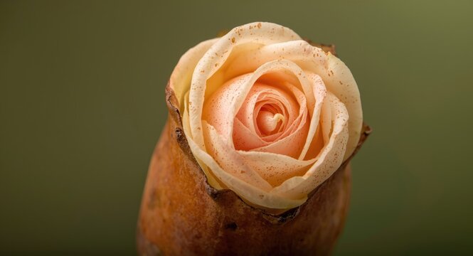 Close up of a ripe tamarind fruit with rose petals from the acacia family