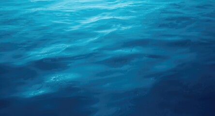 Fototapeta premium Blue textured ocean background featuring subtle light shimmer and ample room for copy space