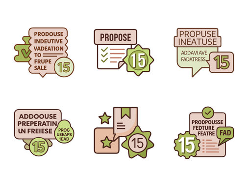 Cartoon Vector Icons Featuring Promotional and Discount Marketing Graphics Design