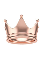 Shiny Rose Gold Royal Crown Isolated on Transparent Background