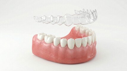 Obraz premium Invisible Clear Aligner and Dental Model for Orthodontics