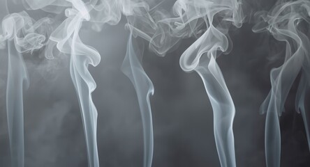 Obraz premium Multiple smoke streams rising on a matte textured backdrop with copy space