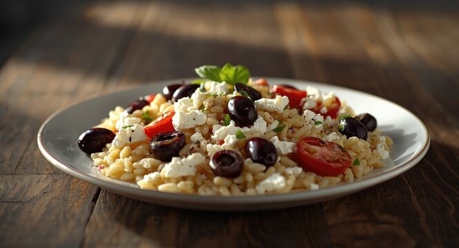 Orzo Salad with Feta, Kalamata Olives, and Sweet Cherry Tomatoes