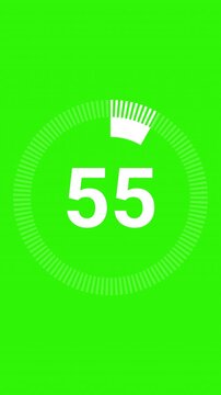 60 second countdown with circle animation, 60 to 0 animation countdown. 4K video
