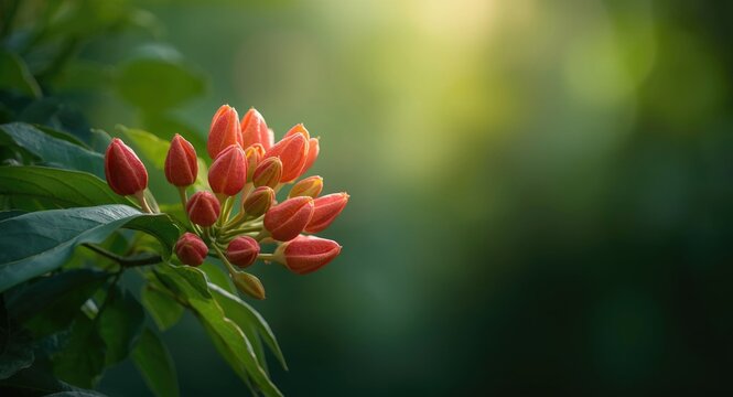 Enchanting red guava blooms opening in the morning glow