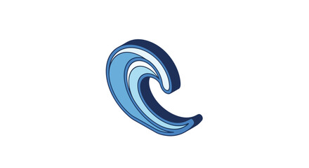 Fototapeta premium Abstract illustration of a stylized wave in shades of blue with a 3D effect