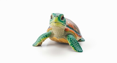 Fototapeta premium Pleasing sea turtle cartoon icon displayed on a white background