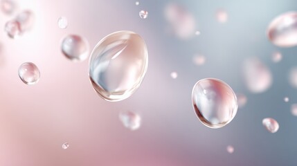 Fototapeta premium High-Fidelity Dermal Serum Droplets with Soft Color Background