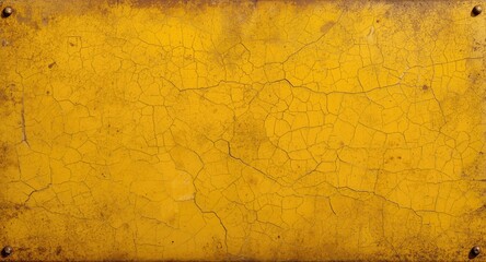 Panel style metal plate texture background with cracked yellow surface and gentle shadow