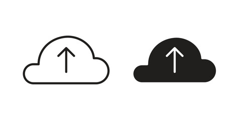 Cloud upload icon collection with multiple styles. EPS10
