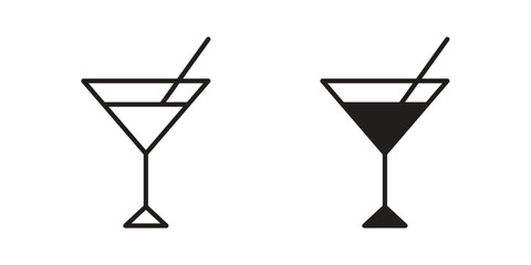 Cocktail icon collection with multiple styles. EPS10