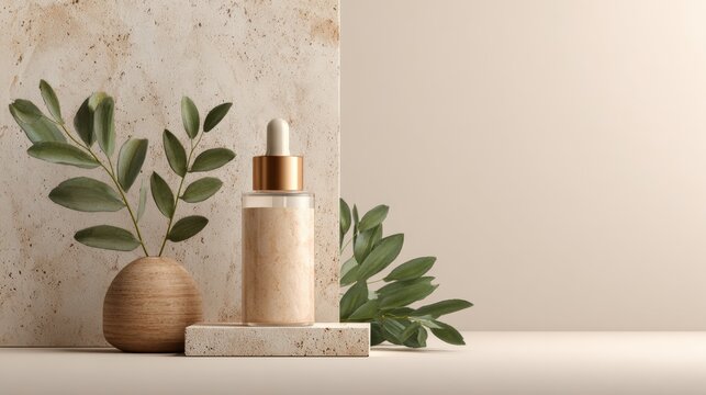 Elegant Skincare Serum Composition with Natural Elements and Spicule