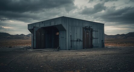 Fototapeta premium Defense installation housing a reinforced bunker built to withstand explosive impacts