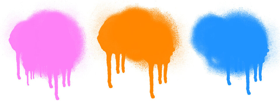 set can spray drips stains with paint drips graffiti style background