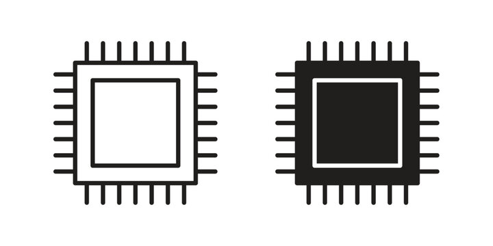 CPU icon collection with multiple styles. EPS10