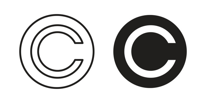 Copyright icon collection with multiple styles. EPS10