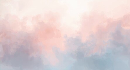 Minimal pastel watercolor texture background with soft pink blue and gray cloud like forms and copy space