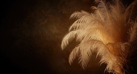 Luminous Ostrich Feathers Reflecting Roaring