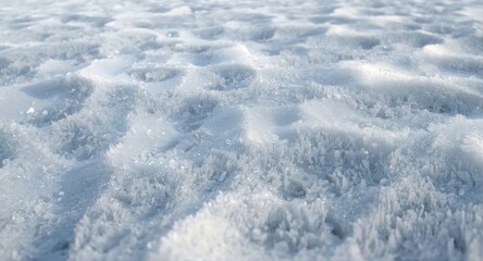 Wide panoramic snow terrain with smooth texture and detailed natural pattern closeup