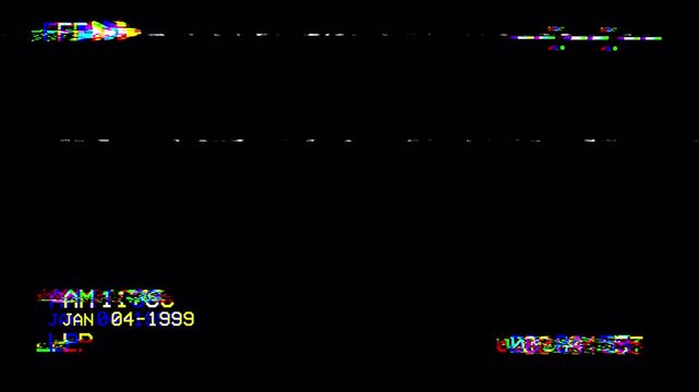 VHS Fast Forward FF Screen Overlay with Timecode, Analog Glitch Static, Distorted Signal, and Noise Artifacts - 4K Seamless Loop Background 4k video animation seamless loop