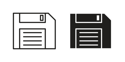 Floppy disk icon collection with multiple styles. EPS10