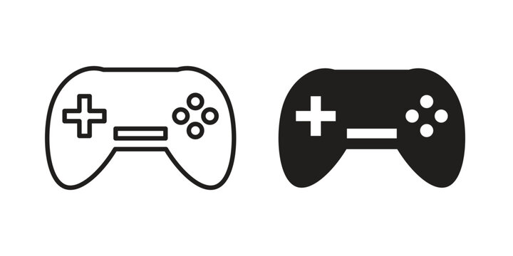 Gamepad icon collection with multiple styles. EPS10