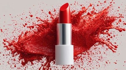 Colorful lipstick make up isolated on a studio background,banner cosmetic concept,Beige nude natural tone and red ,pink Liquid lipsticks,swatch color,for sale product mockup for beauty.