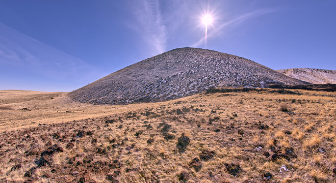 Sunburst over the Northeast Slope of SP Crater near Flagstaff, Arizona, USA
