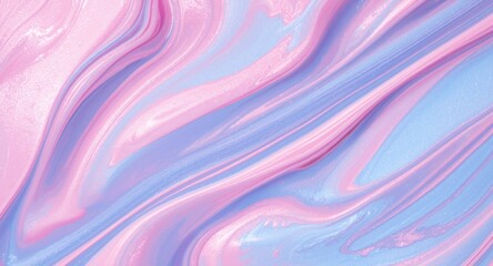 Obraz premium Smooth glossy pink and blue cream swirl texture background with copy space for text