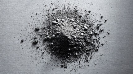 Tungsten Carbide Powder Spread Evenly on Gray Surface in Overhead Shot
