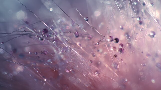 Macro Image of Fine Spicule Particles Embedded in Translucent Background