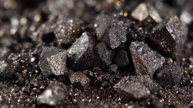 Macro view of silicon carbide powder particles in high fidelity detail