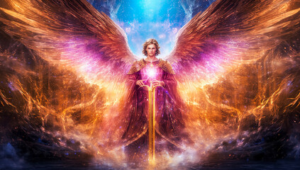 Naklejka premium Archangel Michael, the Watcher of the South