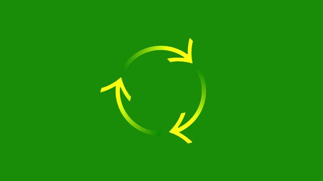 Three arrow icon animation. loading arrow motion. Refresh icon motion. Uploading arrow circle 4k video footage.