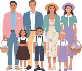 Fototapeta premium set of people colourful outfit