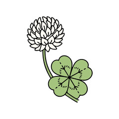 シンプルなシロツメクサのカラーアイコン