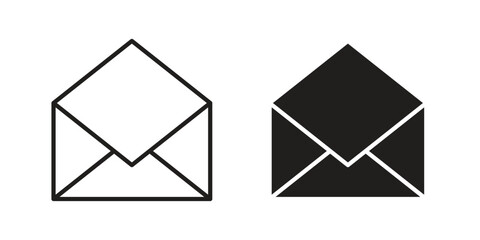 Open envelope icon collection with multiple styles. EPS10