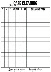 cafe cleaning checklist