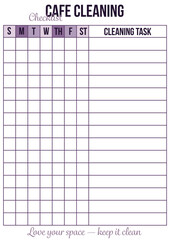 cafe cleaning checklist