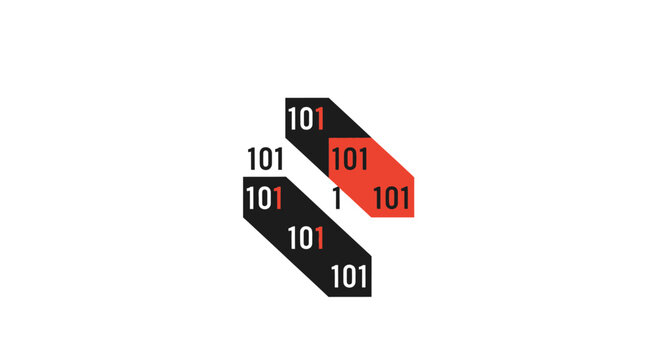 Binary code symbol with numbers.