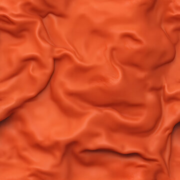 Seamless Orange Wavy Silk Fabric Texture - Digitally Generated CG Background